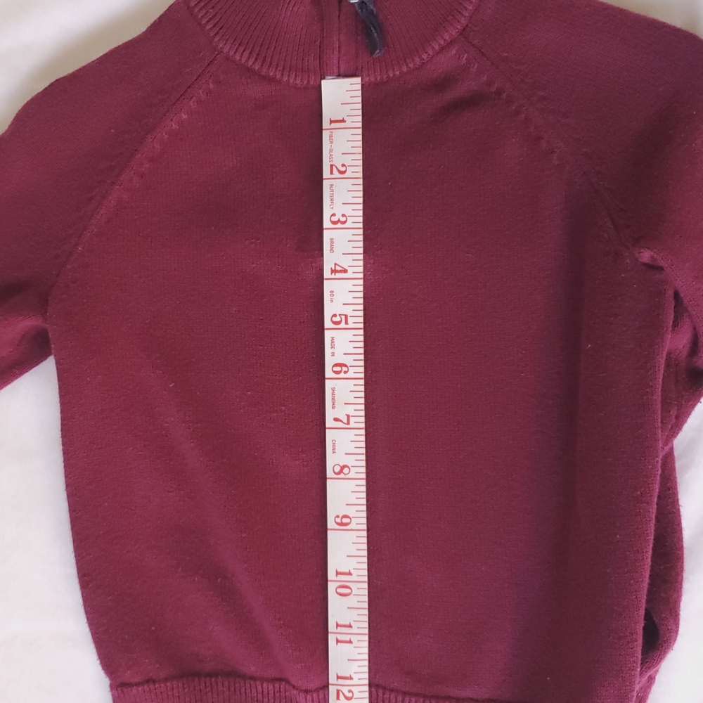 Crewcuts Kids Preppy Burgundy Sweater Quarter Zip. Back To School Fall Style. - Picture 4 of 16
